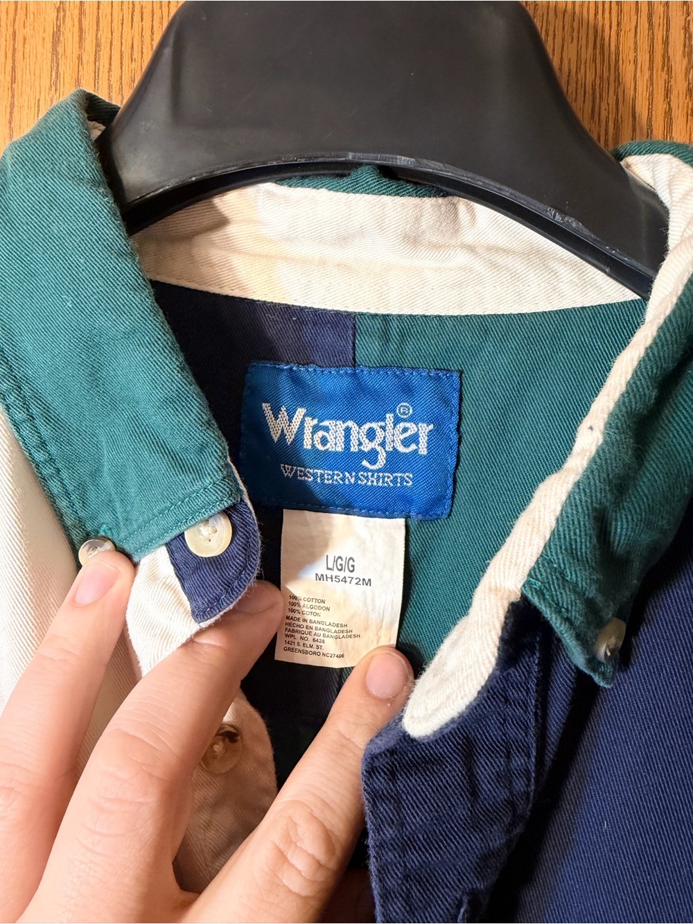 Wrangler 80s Western Patchwork Style Button-Down Shirt - Picture 4 of 5
